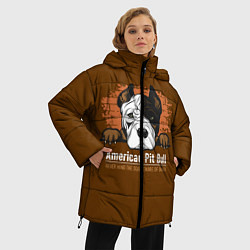 Куртка зимняя женская Американский Питбультерьер Pit Bull Terrier, цвет: 3D-черный — фото 2