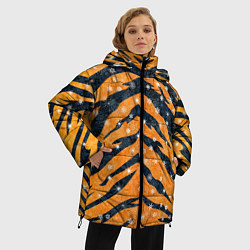 Куртка зимняя женская Новогодняя шкура тигра, цвет: 3D-черный — фото 2