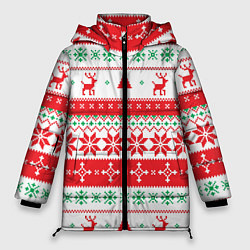 Куртка зимняя женская Christmas Deer, цвет: 3D-красный