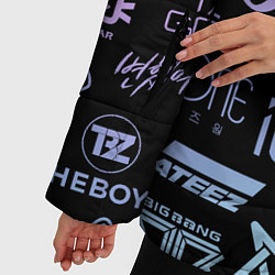 Куртка зимняя женская K-pop лого исполнителей, цвет: 3D-черный — фото 2