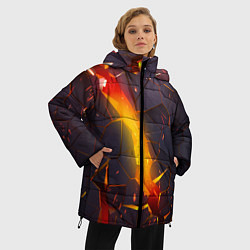 Куртка зимняя женская ТРЕХМЕРНЫЕ ИСКРЫ 3D ПЛИТЫ 3D ИСКРЫ, цвет: 3D-светло-серый — фото 2