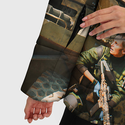 Женская зимняя куртка Battlefield 2042 - отряд / 3D-Светло-серый – фото 5