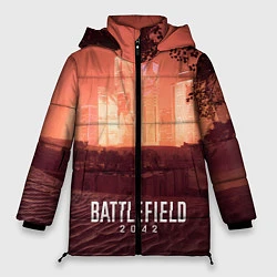 Куртка зимняя женская Battlefield 2042 - Песочные часы, цвет: 3D-черный