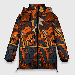 Куртка зимняя женская Абстрактные текстуры, цвет: 3D-красный
