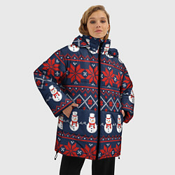 Куртка зимняя женская Christmas Background, цвет: 3D-светло-серый — фото 2