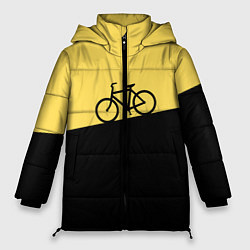 Куртка зимняя женская Бегущий за велосипедом, цвет: 3D-черный