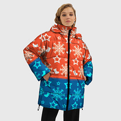 Куртка зимняя женская Новогодний узор, цвет: 3D-красный — фото 2