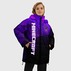 Куртка зимняя женская Крипер Бездный Майнкрафт, цвет: 3D-черный — фото 2