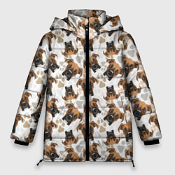 Куртка зимняя женская Немецкий Бульдог Боксёр, цвет: 3D-светло-серый
