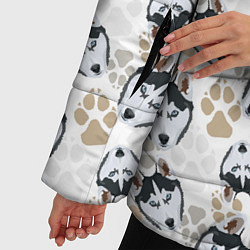 Куртка зимняя женская Собака Сибирский Хаски, цвет: 3D-светло-серый — фото 2
