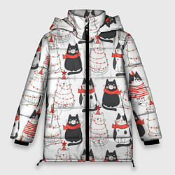 Куртка зимняя женская НОВОГОДНИЕ КОТИКИ 2022, цвет: 3D-светло-серый