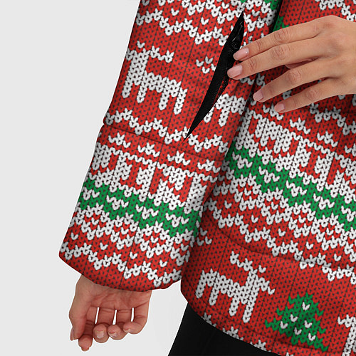 Женская зимняя куртка Deer Christmas Pattern / 3D-Черный – фото 5