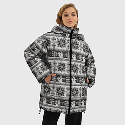 Куртка зимняя женская Squirrel Pattern, цвет: 3D-черный — фото 2