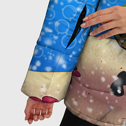 Куртка зимняя женская НОВОГОДНИЙ ГУБКА БОБ КВАДРАТНЫЕ ШТАНЫ, цвет: 3D-черный — фото 2