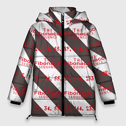Куртка зимняя женская Последовательность Фибоначчи, цвет: 3D-красный