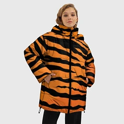 Куртка зимняя женская Шкура тигра вектор, цвет: 3D-черный — фото 2
