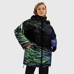 Куртка зимняя женская Абстрактные Частицы, цвет: 3D-красный — фото 2