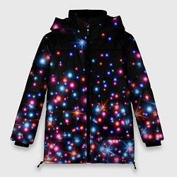 Куртка зимняя женская ПРАЗДНИЧНЫЕ НОВОГОДНИЕ ОГОНЬКИ 2022, цвет: 3D-светло-серый
