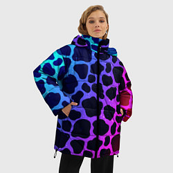 Куртка зимняя женская Разноцветная корова, цвет: 3D-светло-серый — фото 2