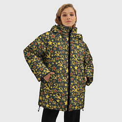 Куртка зимняя женская Серп и Молот - Коммунизм, цвет: 3D-черный — фото 2