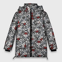 Куртка зимняя женская МНОГО ТИГРОВ НОВЫЙ ГОД 2022, цвет: 3D-красный