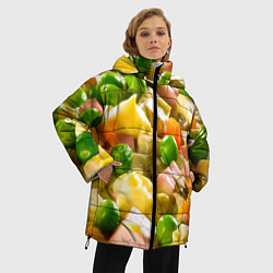 Куртка зимняя женская Весь в оливье, цвет: 3D-светло-серый — фото 2