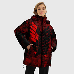 Куртка зимняя женская Атака Титанов Неоновый 2022, цвет: 3D-красный — фото 2