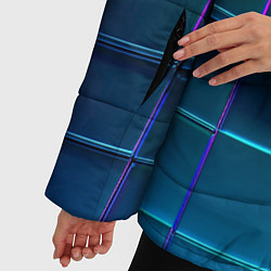 Куртка зимняя женская 3D квадраты неоновые, цвет: 3D-светло-серый — фото 2
