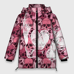 Куртка зимняя женская Любителям черепов с любовью, цвет: 3D-светло-серый