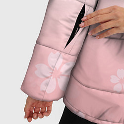 Куртка зимняя женская ГЕНШИН ИМПАКТ ЯПОНИЯ САКУРА ЦВЕТОК, цвет: 3D-светло-серый — фото 2