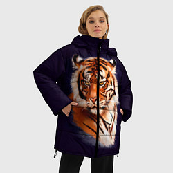 Куртка зимняя женская Грозный Тигр Символ 2022 Года Tiger Beast, цвет: 3D-черный — фото 2