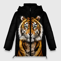 Куртка зимняя женская Пушистый Тигр Во Тьме Символ 2022 года, цвет: 3D-черный