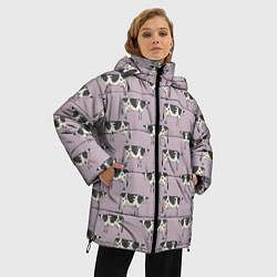 Куртка зимняя женская Коровы Паттерн, цвет: 3D-светло-серый — фото 2