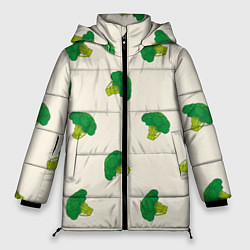 Куртка зимняя женская Брокколи паттерн, цвет: 3D-красный