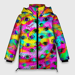 Куртка зимняя женская Психоделические взгляды, цвет: 3D-черный