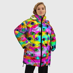 Куртка зимняя женская Психоделические взгляды, цвет: 3D-красный — фото 2