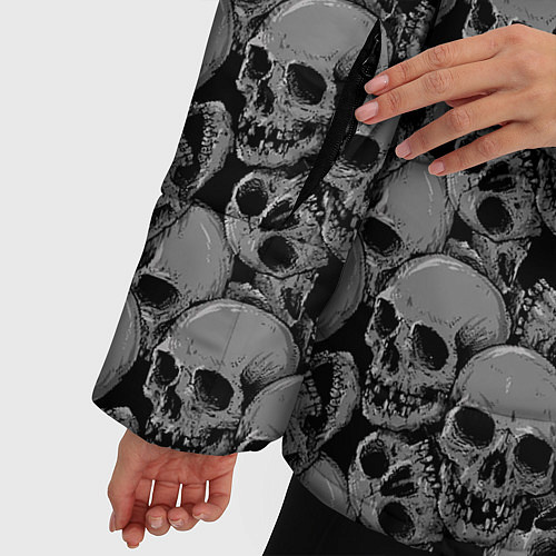 Женская зимняя куртка Gray skulls / 3D-Светло-серый – фото 5
