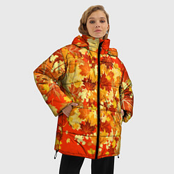 Куртка зимняя женская Кленовый листопад, цвет: 3D-красный — фото 2