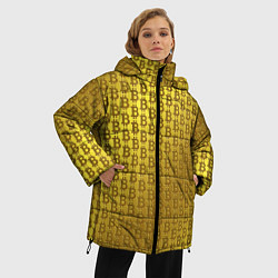 Куртка зимняя женская Биткоин золото, цвет: 3D-светло-серый — фото 2