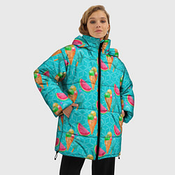 Куртка зимняя женская Летнее настроение: Сок и арбуз, цвет: 3D-черный — фото 2