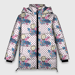 Куртка зимняя женская Конфеты и леденцы сладости, цвет: 3D-черный