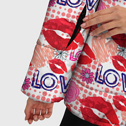 Куртка зимняя женская LOVE поцелуи, цвет: 3D-красный — фото 2