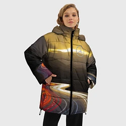 Куртка зимняя женская Ночная трасса, Мерседес, цвет: 3D-светло-серый — фото 2