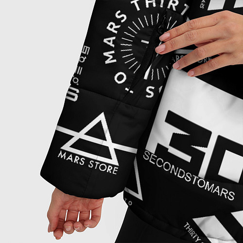 Женская зимняя куртка 30 Seconds to Mars: Паттерн логотипов / 3D-Светло-серый – фото 5