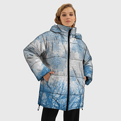 Куртка зимняя женская Коллекция Зимняя сказка Зимний пейзаж T-1-2, цвет: 3D-черный — фото 2