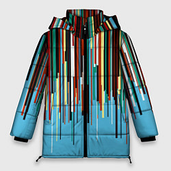 Куртка зимняя женская Glitch pattern 2087, цвет: 3D-красный