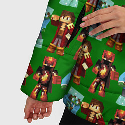 Куртка зимняя женская Minecraft heros pattern, цвет: 3D-красный — фото 2