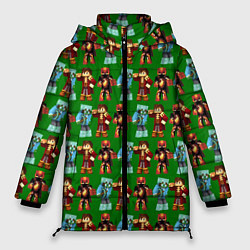 Куртка зимняя женская Minecraft heros pattern, цвет: 3D-красный