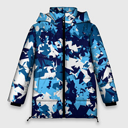 Куртка зимняя женская Сине-бело-голубой камуфляж, цвет: 3D-красный