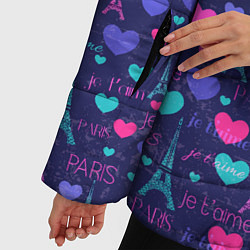 Куртка зимняя женская Город Любви Париж, цвет: 3D-светло-серый — фото 2